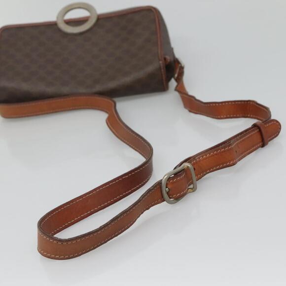 CELINE Macadam Canvas Shoulder Bag Pvc Leather Brown - Picture 7 of 12